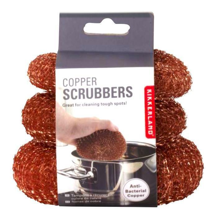 Kikkerland Copper Dishwashing Scrubbers / Scrub - Set of 3 - $4.95