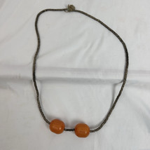 Vintage African Ethnic Tribal Trade Amber Bead Necklace - $17.42