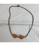 Vintage African Ethnic Tribal Trade Amber Bead Necklace - £13.04 GBP