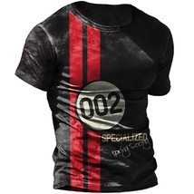 Red racing stripes racing t-shirt black - £14.38 GBP