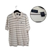 Izod Mens Polo Shirt Extra Large XL White Black Stripe Golf Golfer Casual - $9.90