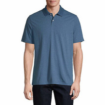 St. John&#39;s Bay Men&#39;s Short Sleeve Everyday Polo SMALL Blue Navy Stripe NEW - $18.68