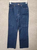Express Straight Ankle Jeans Womens 6 Blue Dark Wash Super High Rise Cot... - $24.62