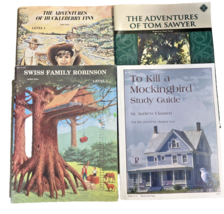 Literature Book Study Guide Lot 4 Grades 7-9 Swiss Family Tom Sawyer Moc... - $23.99