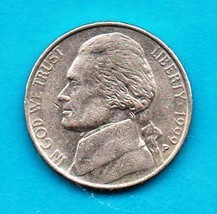 1999 P Jefferson Nickel - Lightly circulated - Modern wear - £0.03 GBP