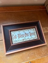 Farmhouse Country GOD BLESS OUR HOME Print in Cranberry Painted Wood Frame - £10.43 GBP