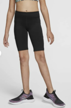 Nike Trophy Biking Biker Shorts Large Girls Black Running Workout Compression - £12.89 GBP