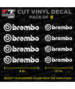 BREMBO Caliper Logos Car Brake Vinyl Decal Sticker – Waterproof – Pack of 8 - $4.50