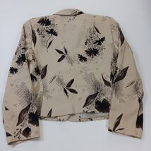 Studio 205 Women's Beige/Brown Front Button Floral Blazer Jacket Size 12 image 2