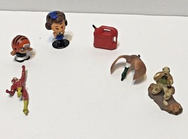 Lot of 6 Collectible Miniture Figures Flash Gas Can Duck Police Football... - £9.18 GBP