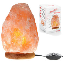 Betus Natural Crystal Himalaya Salt Lamp Hand Carved on Wood Base - £18.95 GBP+