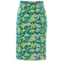 BODEN Green Blue Petal Printed Modern Pencil Skirt Size 2p - £23.32 GBP