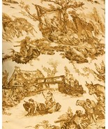 Williams Sonoma French Country Toile 68"x 126" Tablecloth Brown/Tan  Italy - $110.29 CAD