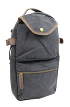 Vagarant Traveler Slim Long Shape Cotton Canvas Backpack CK06.Grey - £37.66 GBP