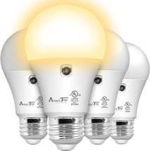 Ameritop Dusk To Dawn Light Bulb- 4 Pack, A19 Led Sensor Light, 3000K Warm White - £23.89 GBP