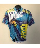 Descente Cycling Jersey Shirt Colorful Bold Biking Mens Size Small 1/4 Z... - $29.35