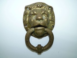 Antique Heavy Bronze Lion&#39;s Head Door Knocker, H 15.8 cm, Wt 850 g - not... - $142.60