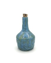 Decorative Ceramic Bottle Natural Cork Stopper, Handmade Sculptural Pottery Vase - £172.25 GBP