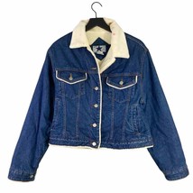 VTG Blue Star Apparel Denim Jacket Sherpa Style Rare Large Casual Rare Blue - £47.48 GBP