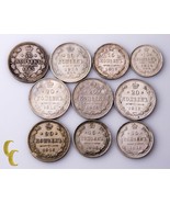 1865-1916 Russia Silver 10, 15, 20 Kopeks (F-BU) Condition 10 pc Coin Lot - €172,95 EUR