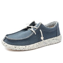 New Summer Men&#39;s Canvas Shoes Lightweight Breathable Soft Slip-on Casual Shoes F - £39.98 GBP
