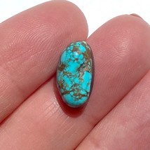 Natural Turquoise Stabilized with Jewelers Epoxy 15x8 mm Cabochon Gemstone - £10.46 GBP