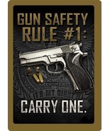 Hangtime Metal Embossed Sign 12&quot;x17&quot; Gun Safety #1 fathers day MT28 - $14.88