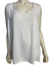 NWT Nic+Zoe White Embellished Scoop Neck Tank Top Size 3X - £59.77 GBP