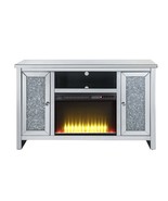 Noralie  59&quot; TV Stand w/Fireplace, Mirrored &amp; Faux Diamonds - €1.360,56 EUR