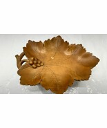 GERMAN SWISS WOOD CARVED LEAF TRAY ROTATING MUSIC BOX “O My Papa” Auf Wi... - $37.83