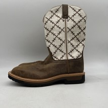 Twisted X Top Hand YTH0010 Boys White Brown Leather Western Boots Size 9 B - $100.97