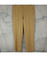 ANTAS Foundation Pants 37/31.5 dress gold tan golf pants wool/spandex - $18.46