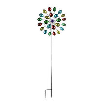 Colorful Anodized Finish Spoon Style Metal Wind Spinner Garden Stake 70 ... - £31.07 GBP