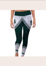 MSU Spartans Women Leggings Small Polyester Spandex Green White - £19.34 GBP