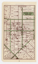 1951 Original Vintage Map Of Denver Colorado Downtown Business Center - £17.98 GBP