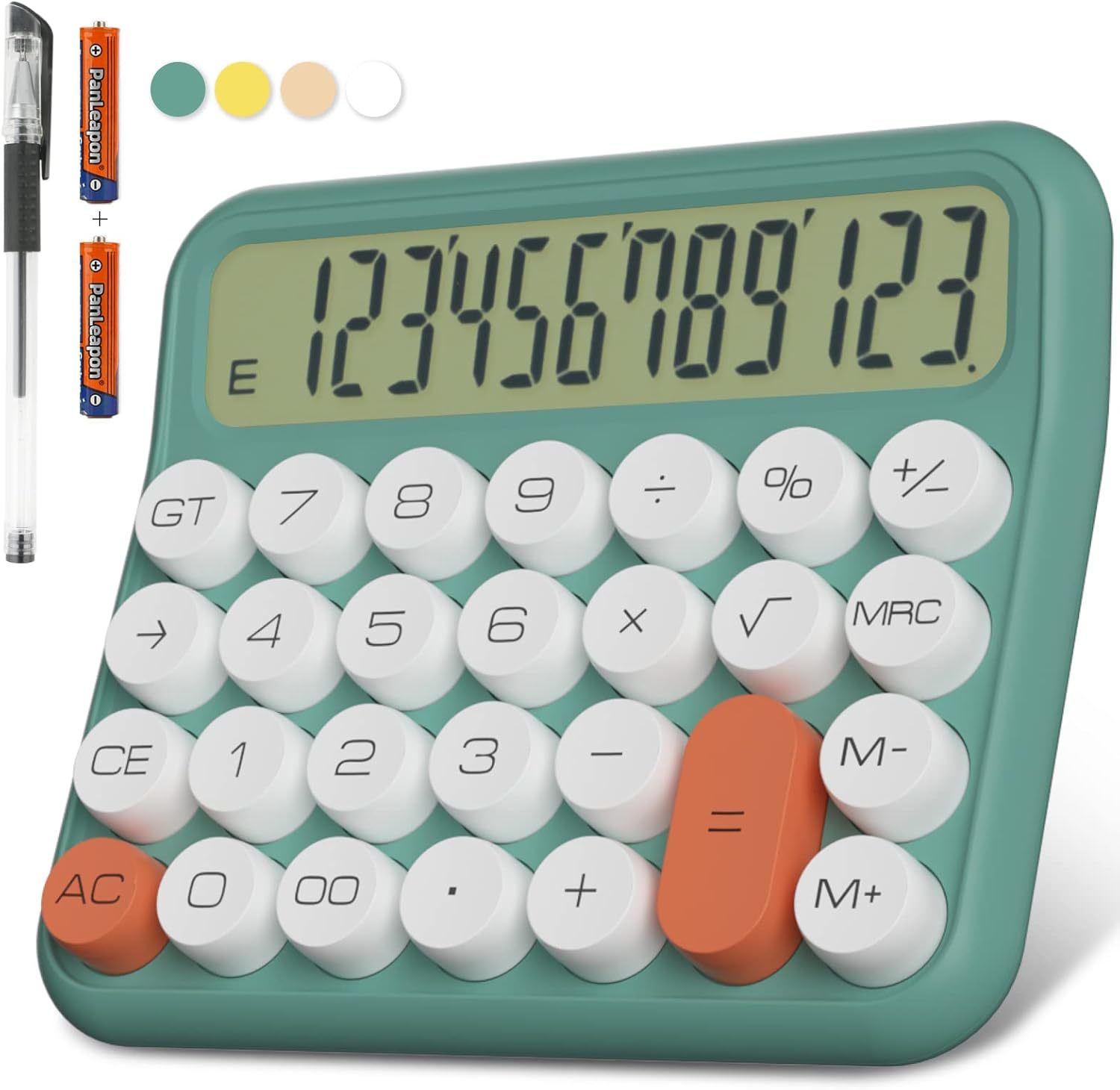Mechanical Calculator With 12 Digit Extra Large Lcd Display, Decklit Bat... - $31.93
