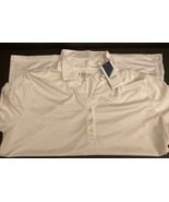 IZOD Women's Golf Shirt, XL White Short Sleeve - UPF 15 & wicking, New with Tags