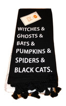 2 Pack Target Black White Tassled Halloween Decor Kitchen Dish Towels Set 15x 25 - £3.82 GBP