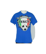 Italy Soccer Flag T-Shirt Men&#39;s Medium Blue New EURO UEFA Futbol Italia - $13.02