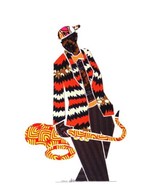Personality 2 / Fabric Collage /Saxophonist / Jazz music / African Art - $100.00