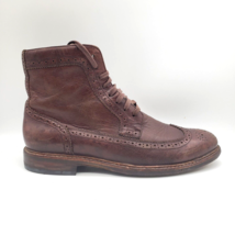 COLE HAAN Cooper Square Leather Wingtip Boots Brown (Men's Size 9M) 161 C11697 - $54.40
