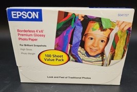 Epson Premium Borderless Glossy Photo Paper  4&quot;x6&quot; 100 Prints - $11.64