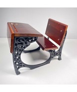 Miniature School Desk Wood &amp; Cast Iron Fits 18&quot; Dolls - $39.59