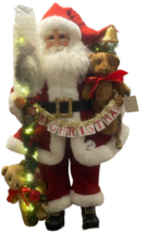 Karen Didion Lighted Musical Santa &quot;Merry Christmas&quot; Sign, Teddy Bears H... - $125.08