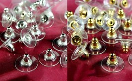 Earring Backs BULK LOT Deluxe PAD Gold or Silver Plate 40 pc Ear Post Nut - $74.41 MXN