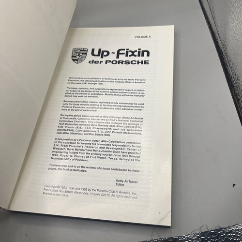 "UP-FIXIN DER PORSCHE VOL. V "TECH DATA FROM "PORSCHE PANORAMA" 1993-1995 Item image 6