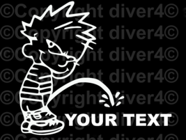 Calvin Peeing on Your Custom Text Sticker Car Window Decal US Seller - £5.28 GBP+