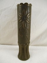 WW1 War Trench Art Shell, Fluted &amp; has Flower, ( UISF ? ) Very Nice Art ... - $166.59