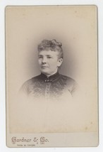 Antique Circa 1880s Cabinet Card Lovely Older Woman Gardner &amp; Co. Brooklyn, NY - £7.43 GBP
