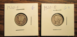 1920-D and 1920-S Mercury Dimes - £8.62 GBP